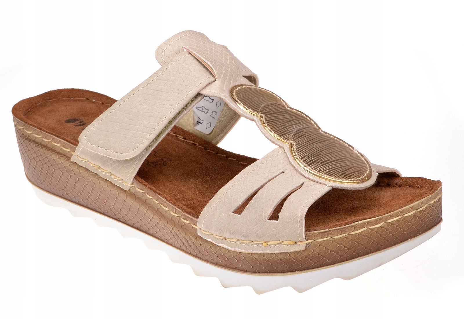 

Inblu GX-04 Klapki Damskie Buty Beżowe Koturn R 39