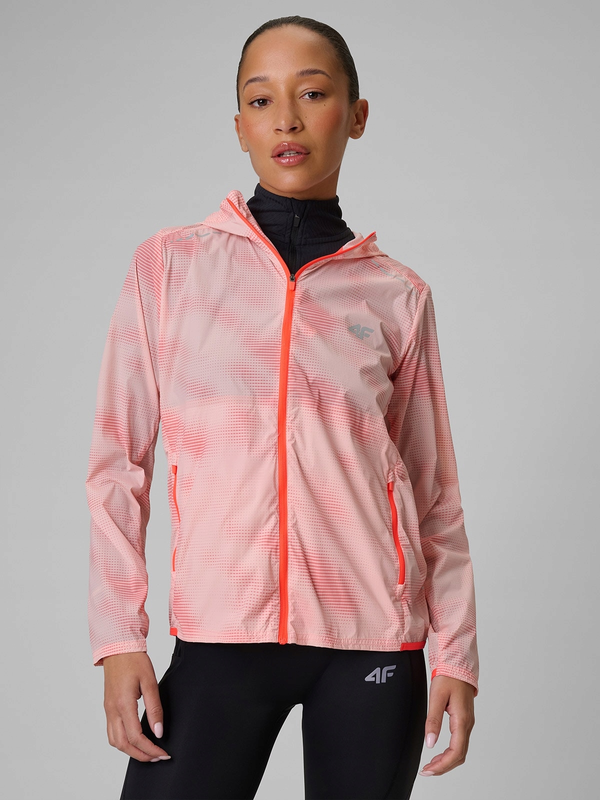 4F Dámská Růžová Technická Běžecká Bunda, Lehká, Velikost XL