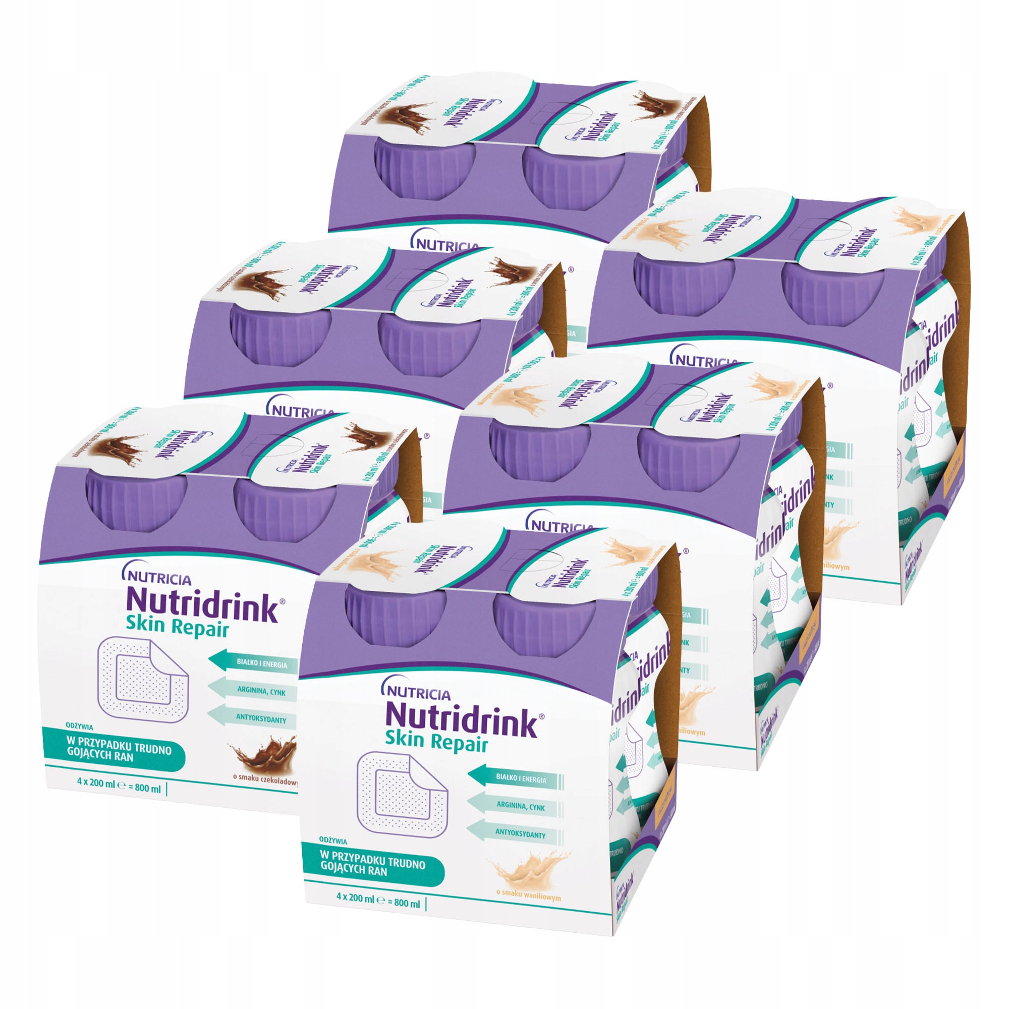 Nutridrink Skin Repair wanilia i czekolada Zestaw 24 x 200 ml