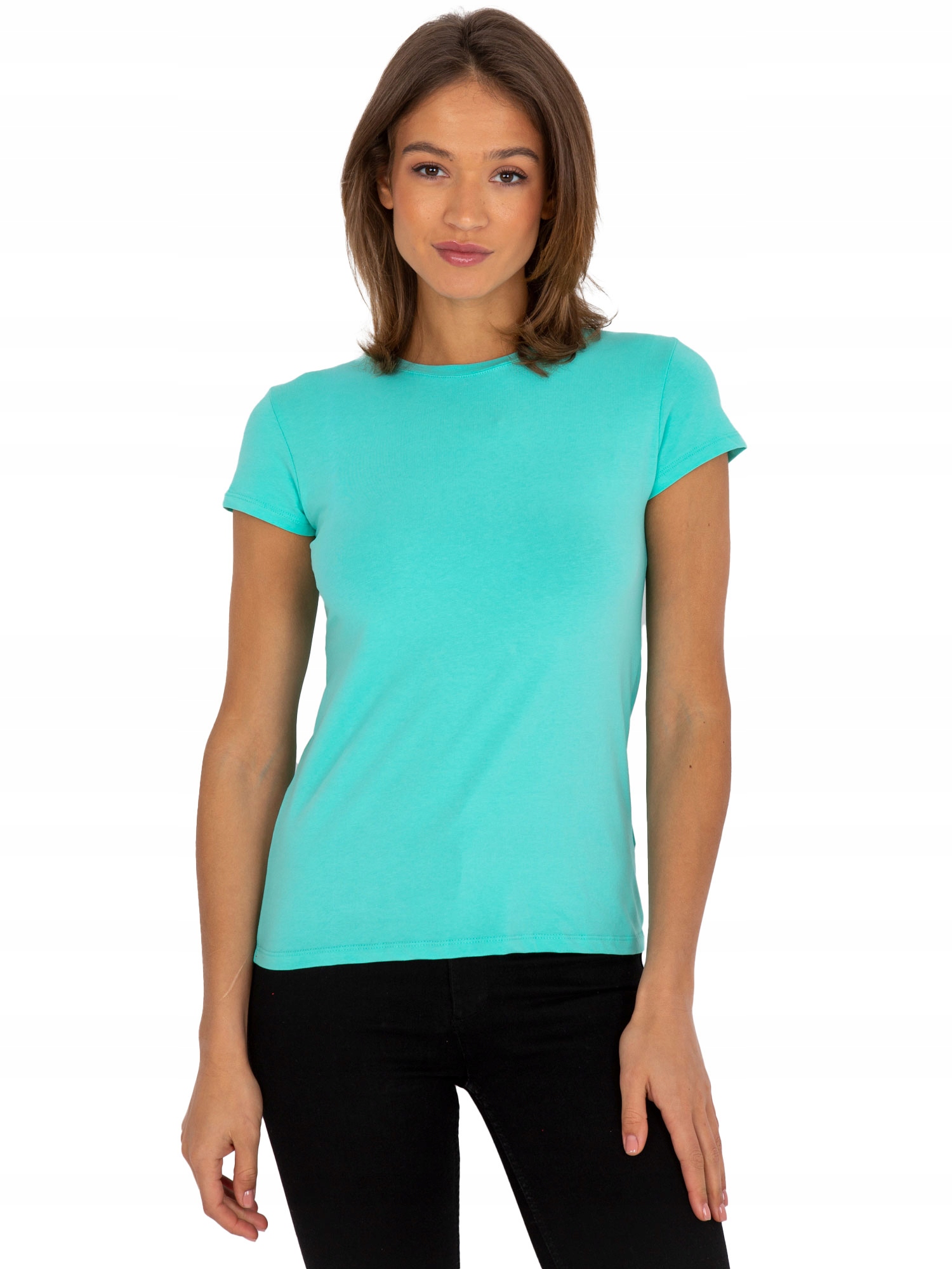 

Bawełniana Koszulka Damska T-Shirt Gładka - M