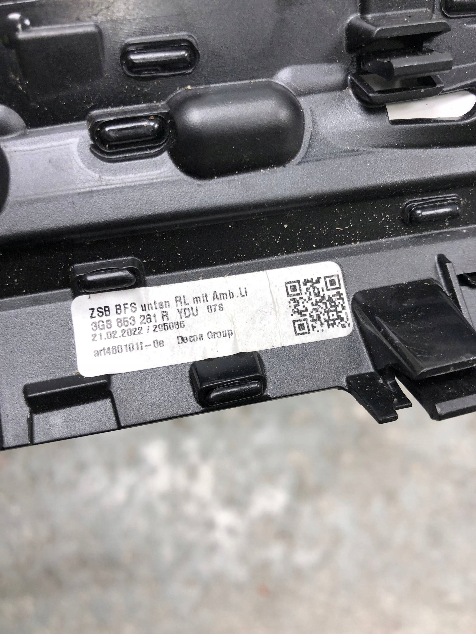 moulage DEKOR console YDU VW ARTEON 3G8853261R