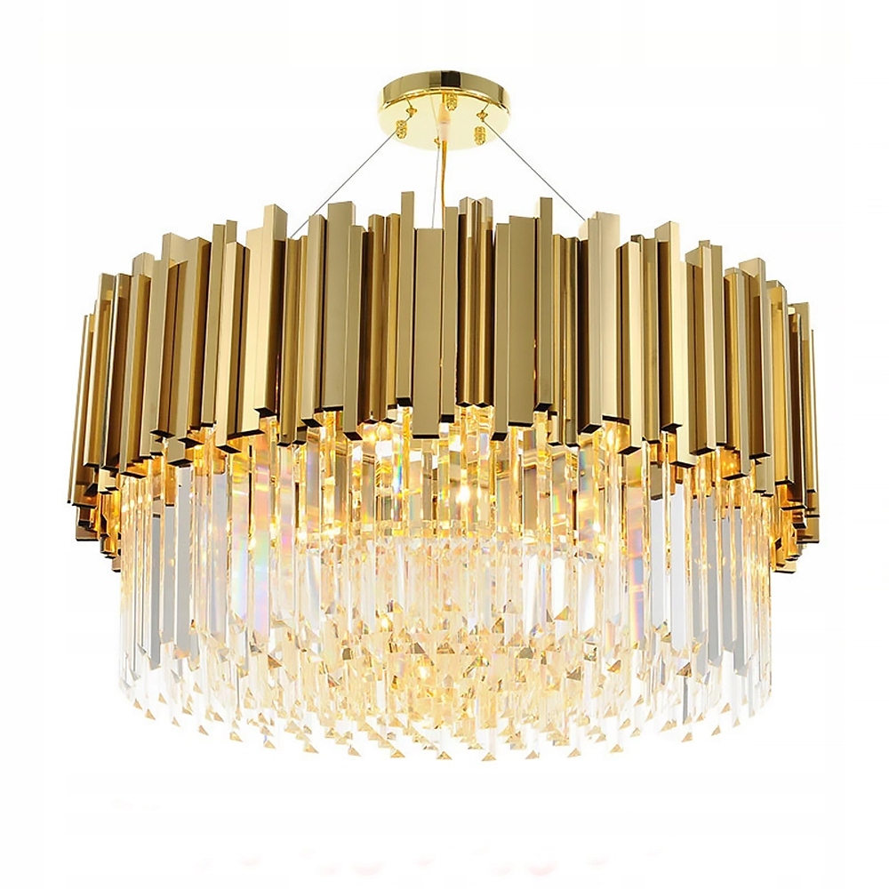 

Lampa Kryształowa Sufitowa Plafon Chrom Kryształ