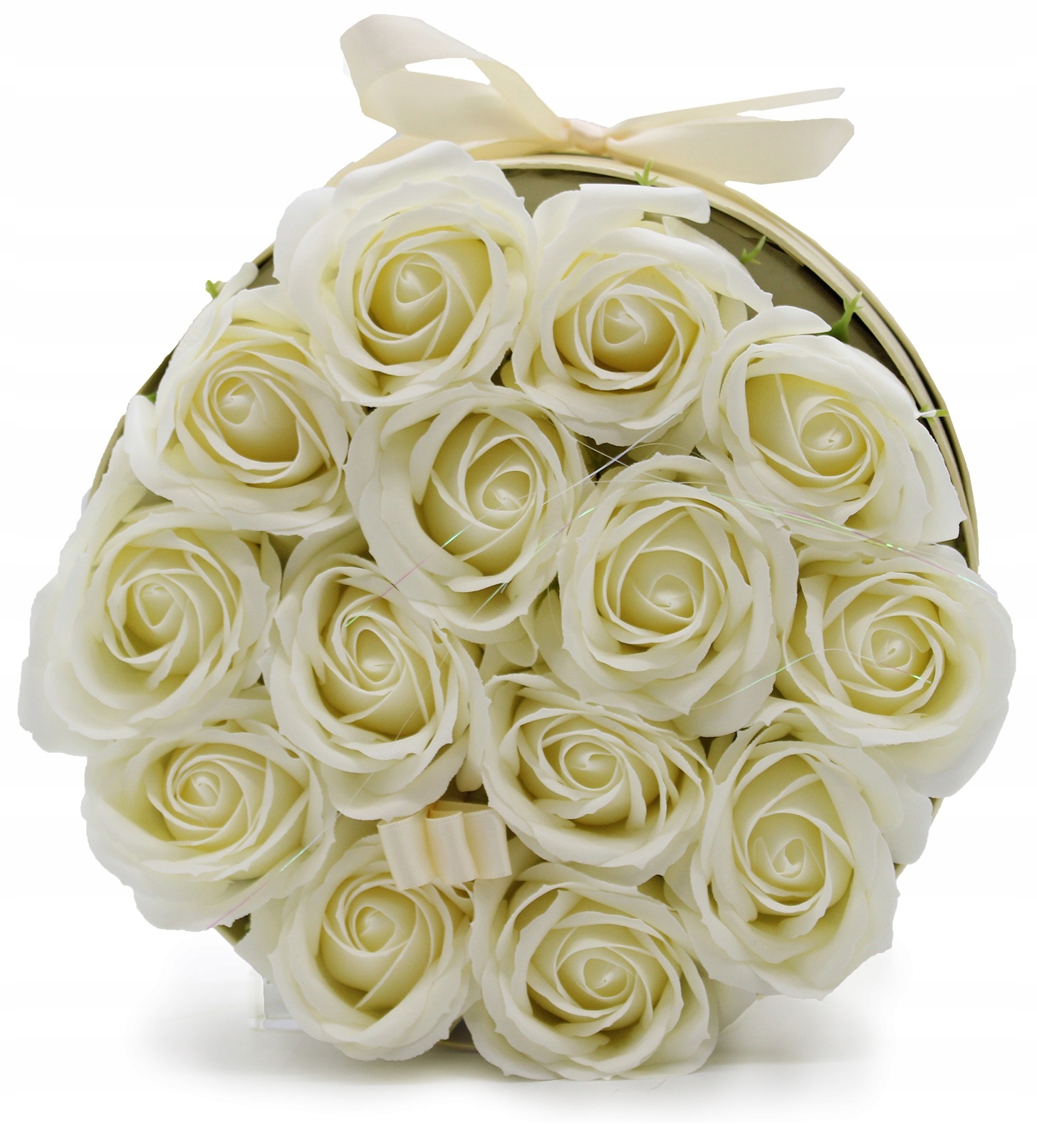 FLOWER BOX XXL - KREMOWE RÓŻE W OKRĄGŁYM PUDEŁKU Marka AW