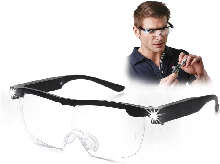 Okulary Powiększające Z Diodami Led Do Warsztatu Do Precyzyjnej Pracy Bass