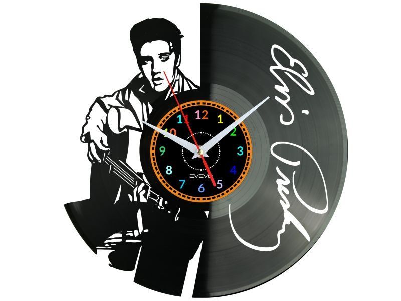 Elvis Presley King Of Rock & Roll Nástěnné Hodiny Vinylová Deska Dárek