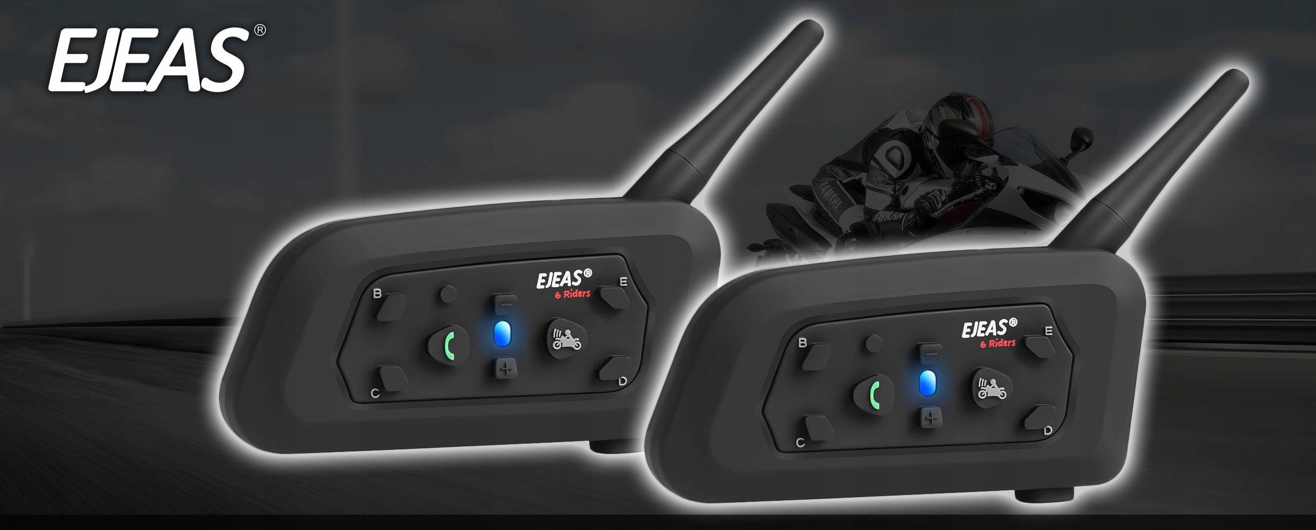 INTERKOM INTERCOM MOTOCYKLOWY EJEAS V6 PRO 2SZT Maksymalny czas rozmów przez interkom 12 h