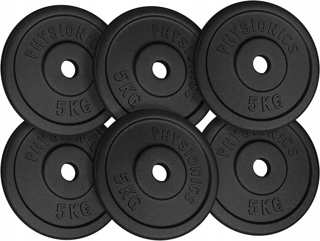 Physionics Sada činkových kotoučů 6 x 5 kg, litina, 31 mm