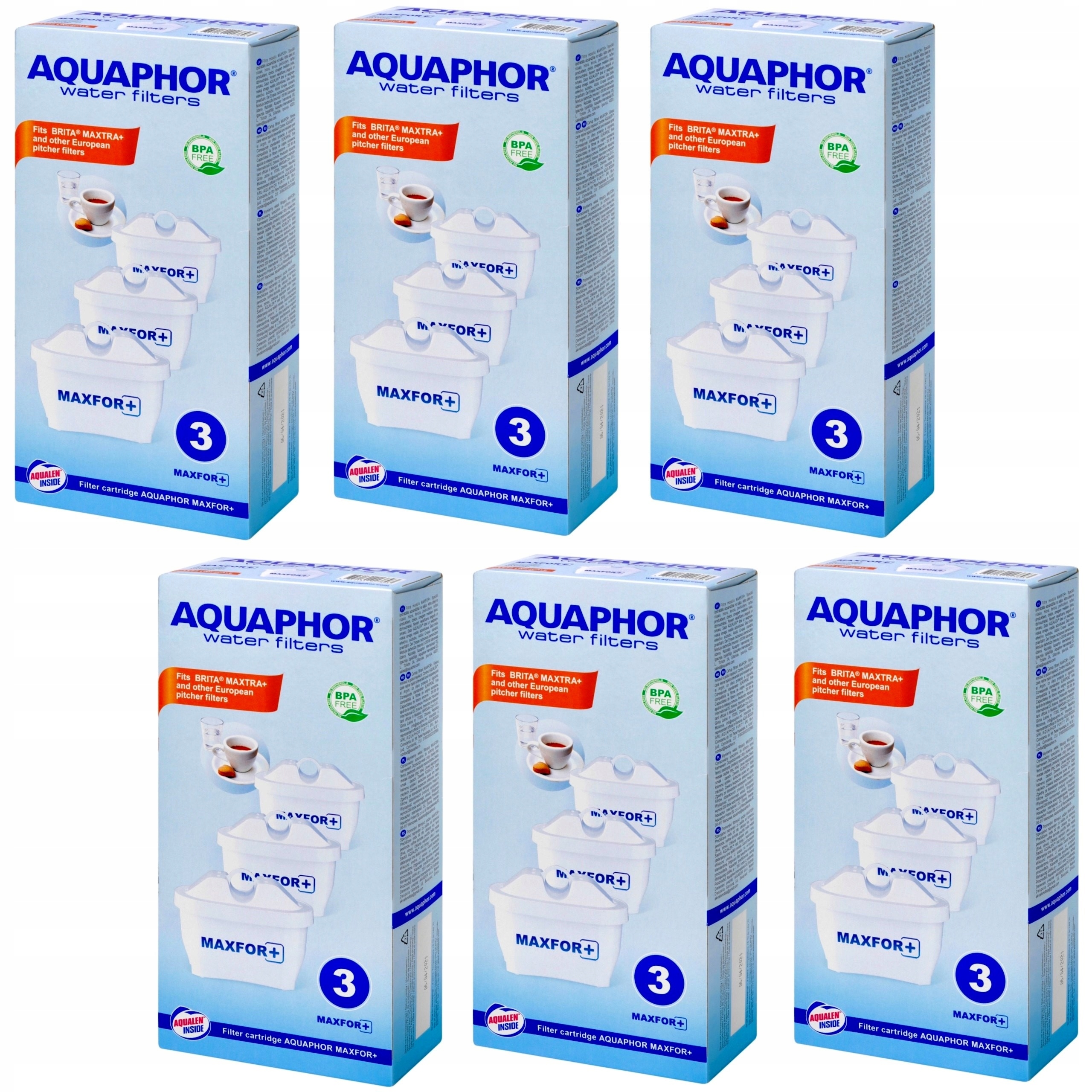 Vodní filtry Aquaphor Maxfor+ 18 ks objem 200 l