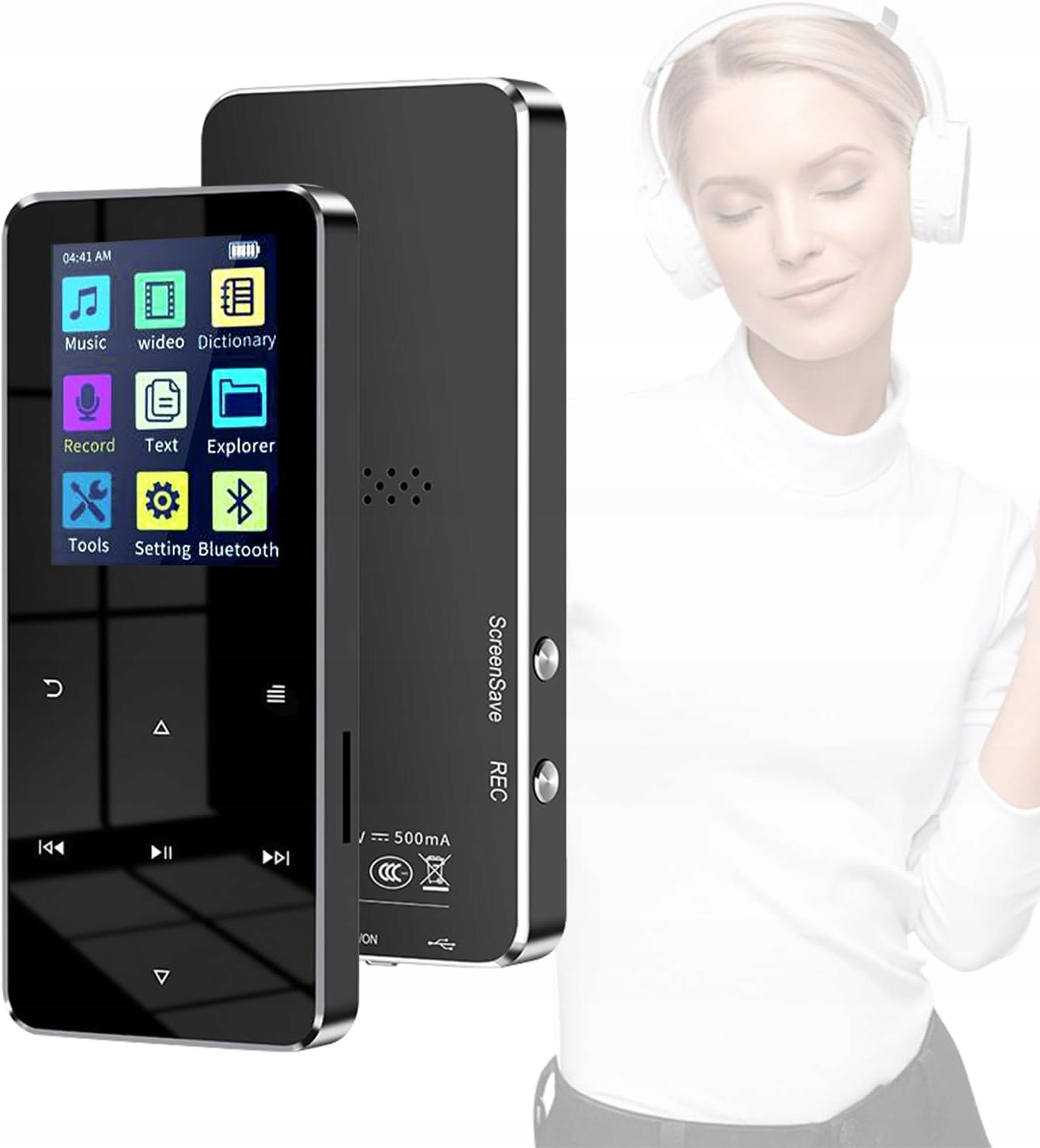 Odtwarzacz MP4 MP3 16 GB Bluetooth 5.0 Radio HiFi