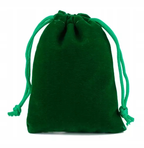 AKSAMITNY WORECZEK KOŚCI MONETY SAKIEWKA 5x7 CM