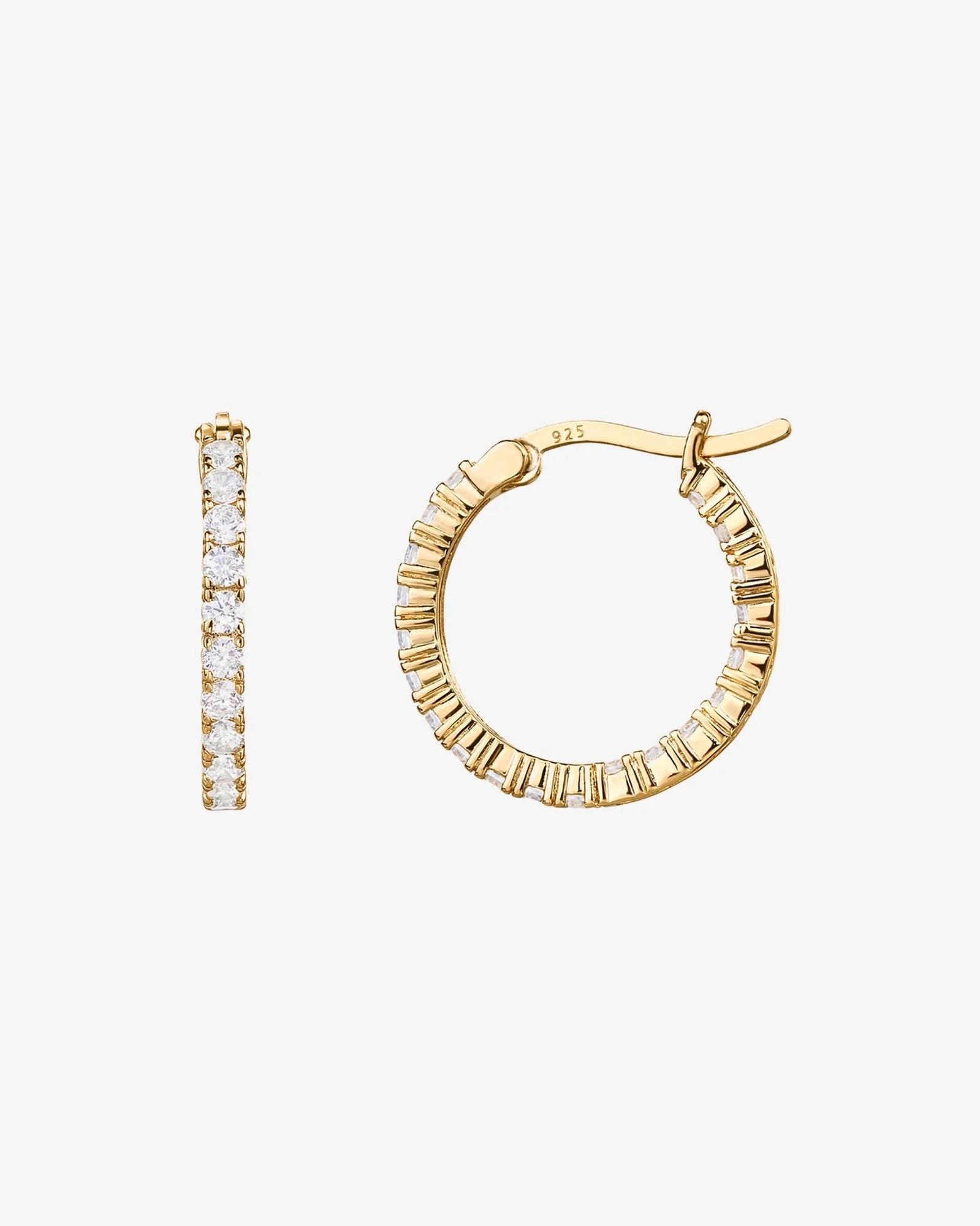 Náušnice kola Jade stříbro 925 pozlacené 18K zirkony zlaté vel 20 mm kolečka