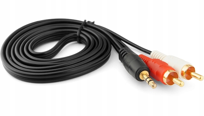 KABEL PRZEWÓD PRZEJŚCIÓWKA AUX MINI JACK 3,5MM 2 RCA CINCH STEREO 1,3M Model 00272