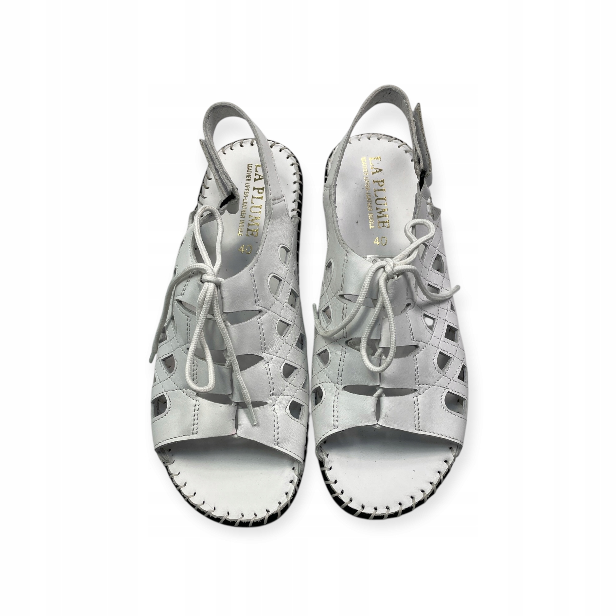 Dámské sandály La Plume vel. 40 Kožené Bílé Made in Italy Komfortní