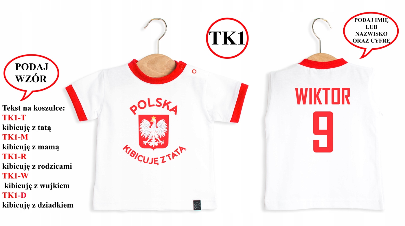 T-SHIRT KOSZULKA KIBIC POLSKI NADRUK 86 PREZENT Rękaw krótki rękaw