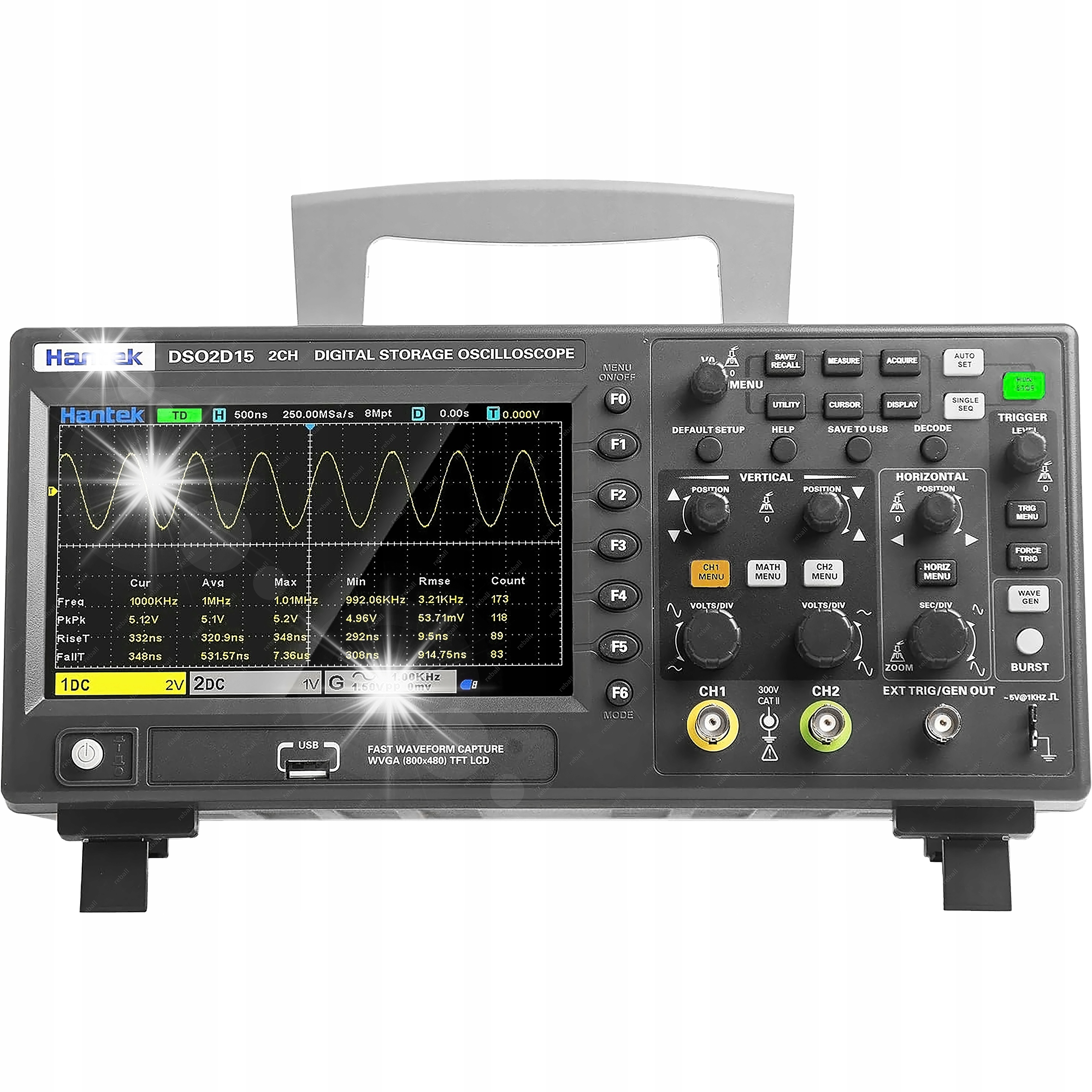 Hantek DSO2D15 цифровой осциллограф 150 мгц 2CH