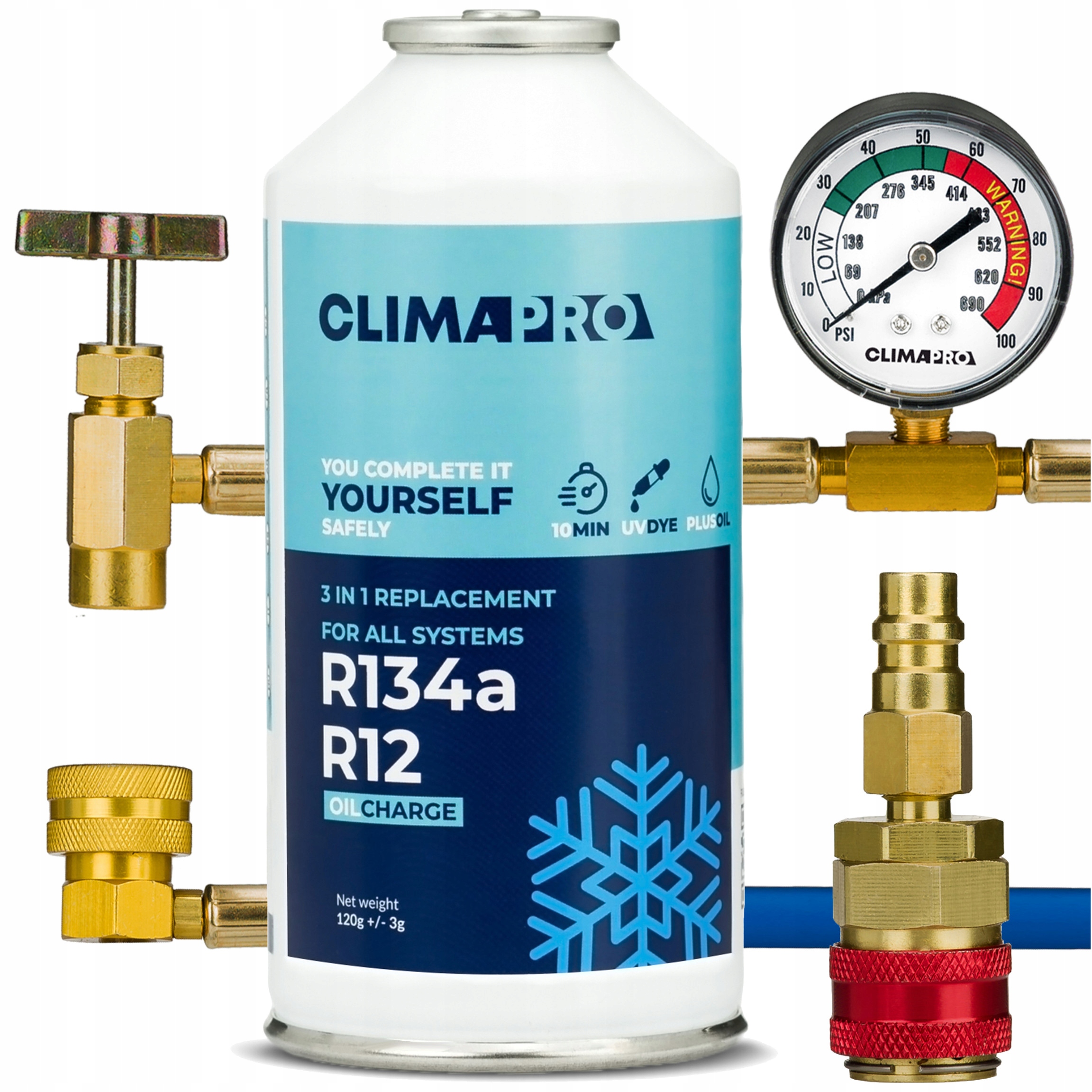 Sada Pro Nabíjení Klimatizace Aut Z R134A Olej Plynový Faktor Kabel Adaptér