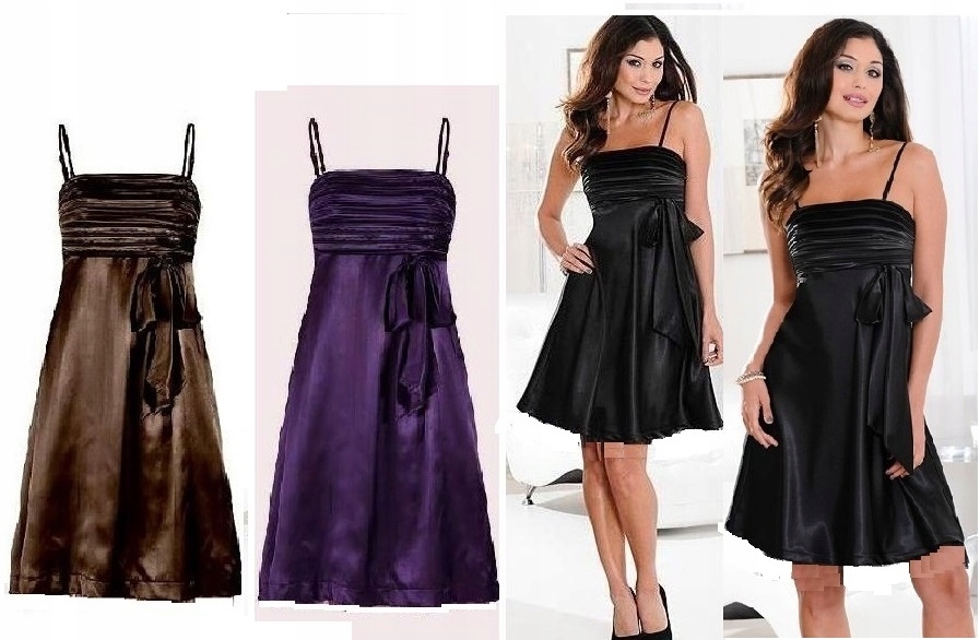 

Elegancka Wizytowa Sukienka SATYNa 3 kolory 42/44