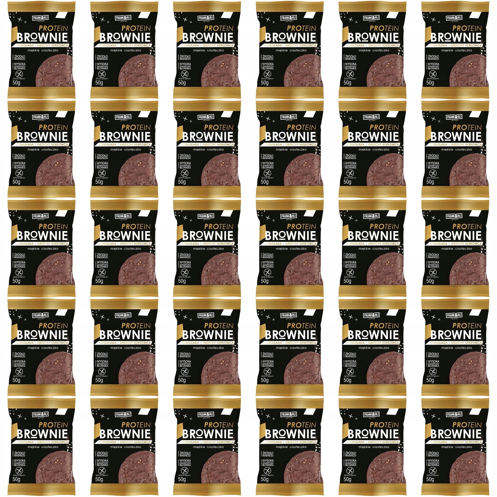 Zestaw ciasteczek Frank&Oli Ciasteczko proteinowe Brownie Czekolada 30 szt.