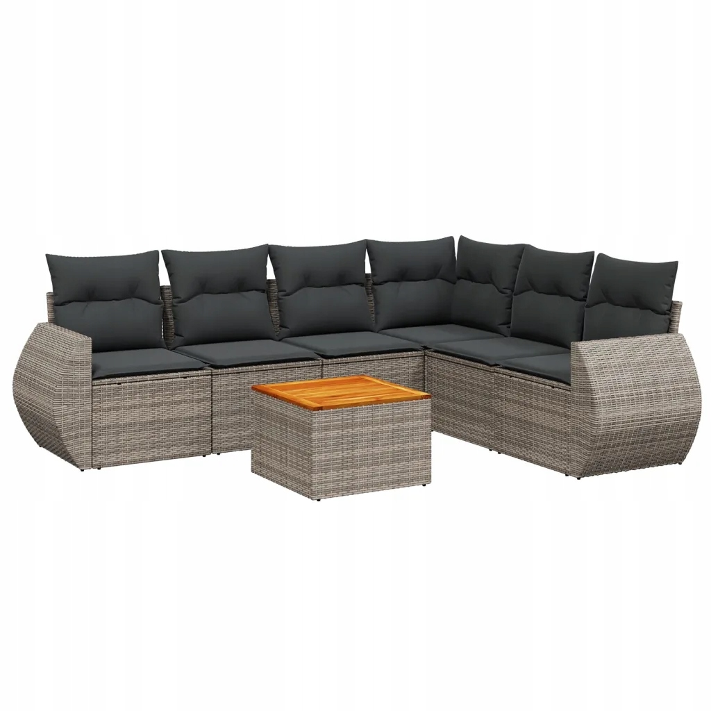 Modulární zahradní nábytek set šedý Pe ratan 62 x 62 x 69 cm