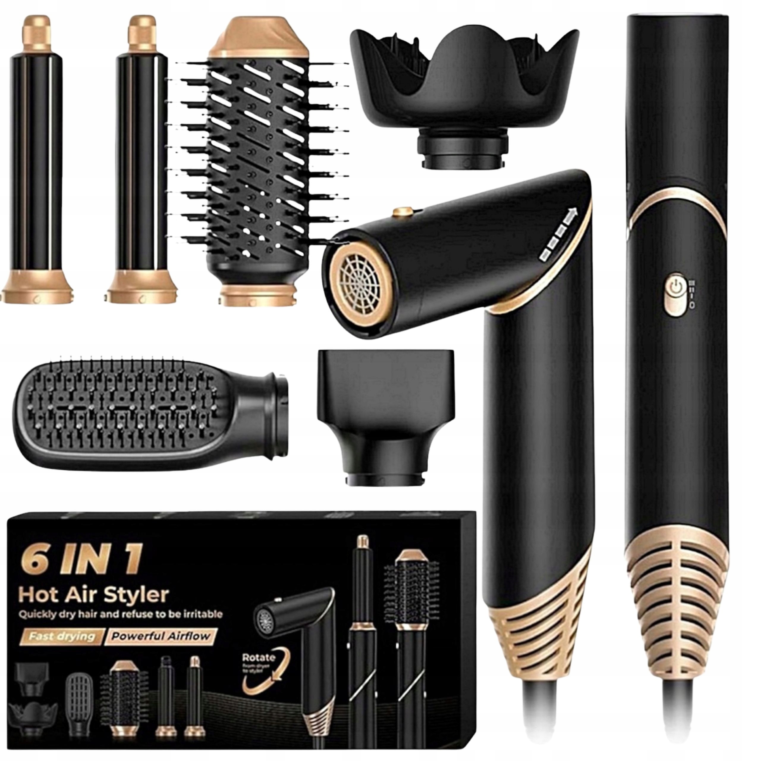 Suszarka Do Włosów 6W1 Lokówka Szczotka Do Stylizacji Włosów Mocna 1000W