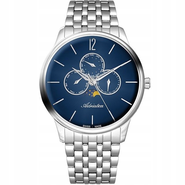 Pánské Hodinky Adriatica na náramku A8269.5155QF Multifunkční Švýcarsko