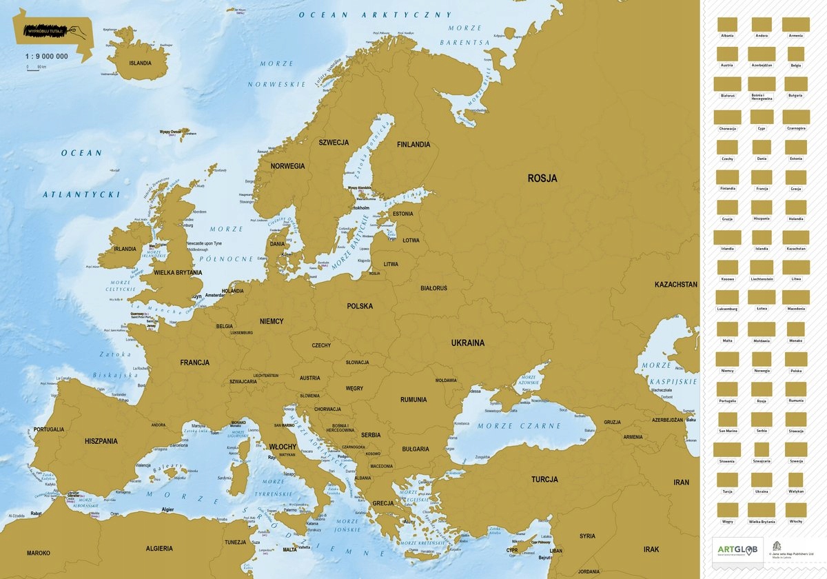 

Europa mapa zdrapka Europy