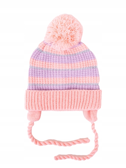 

różowa Czapka wiązana Dziewczyna 48-50 cm