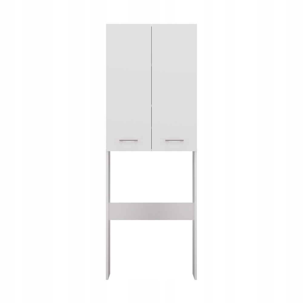 SZAFKA NAD PRALKE 64 cm SŁUPEK REGAŁ DRZWI PÓŁKI MEBLE ŁAZIENKA BIEL MAT