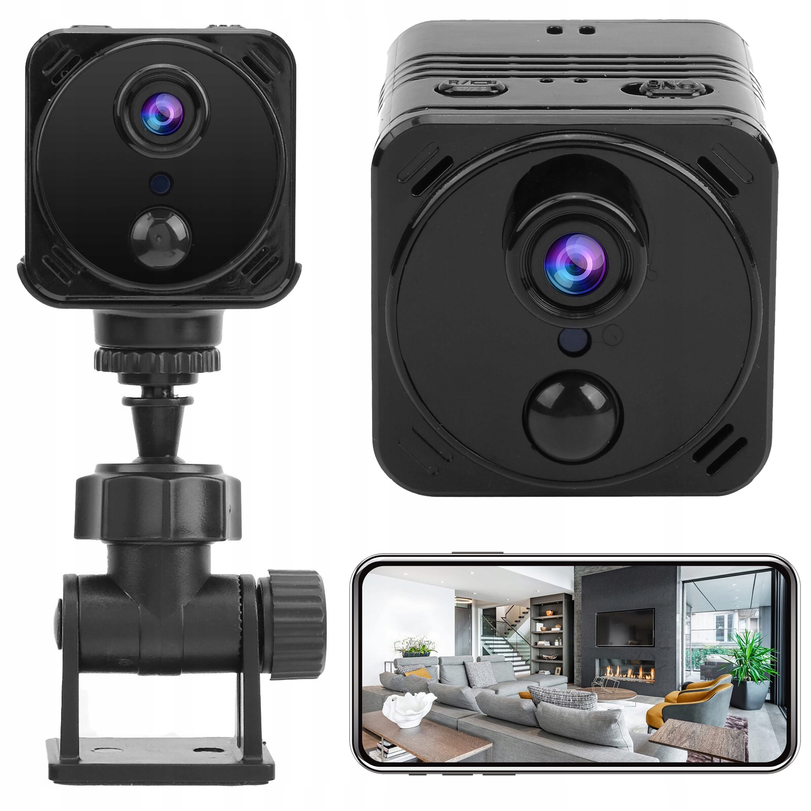 Špionážní Mini Kamera S Skrytou Detekcí Pohybu 4K Široký Úhel S Aplikací Wifi