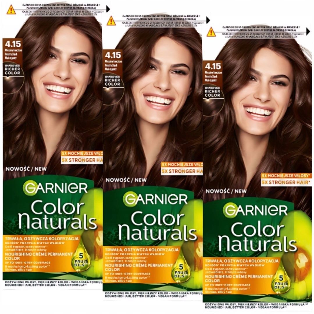 Barva Na Vlasy Garnier Color Naturals 4.15 Mrazivý Kaštan X3