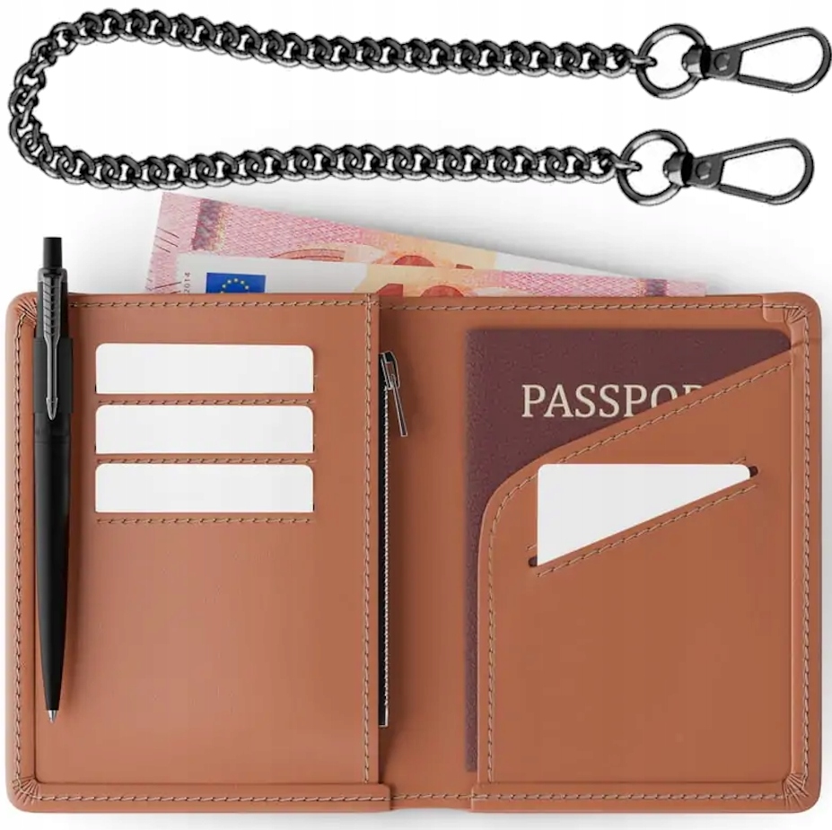 James Hawk Travel Smart Wallet Camel Prostorná turistická peněženka na dovolenou