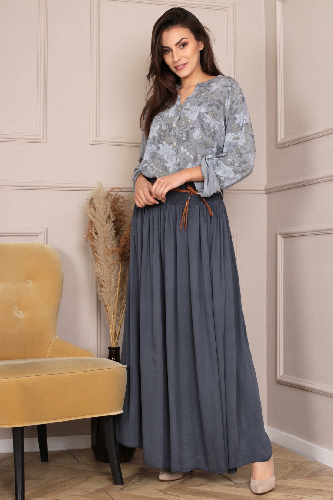 DŁUGA MODNA SPÓDNICA MAXI PIĘKNE KOLORY Z513 Zapięcie brak