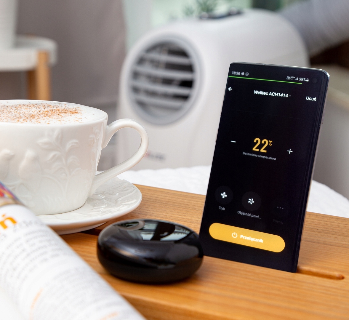 KLIMATYZATOR WELLTEC ACH0909 +USZCZELKA 2,6kW 45m2 Sterowanie manualne na pilot