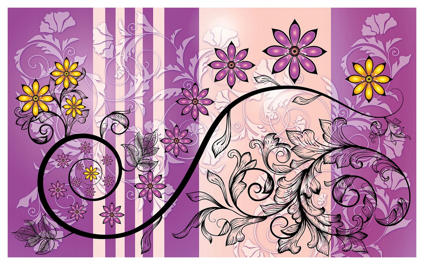 Fototapeta Květiny Pastelové vzory Linky 350x250 Elegantní design lepidlo