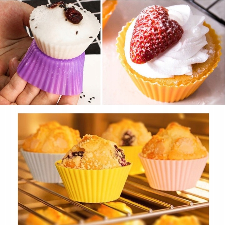 SILIKONOWE FOREMKI PAPILOTKI DO MUFFINEK BABECZEK FORMA MUFFINY 12 szt #68 Rodzaj inna