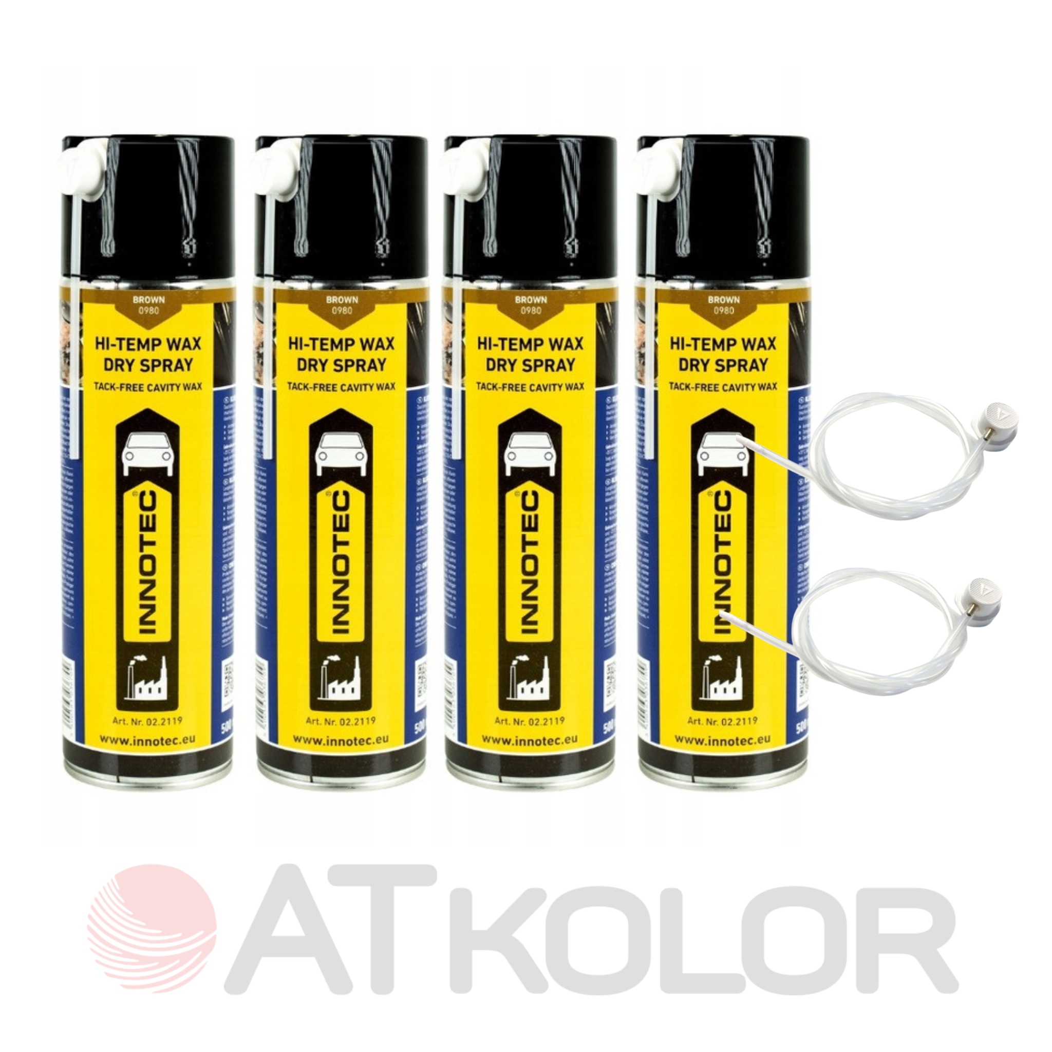 Suchý vosk na údržbu Innotec Hi-Temp Wax Dry Spray Bronz 4 ks trysky