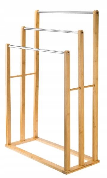 

Wieszak Stojak Na Ręczniki Łazienkowe Bambus Stal