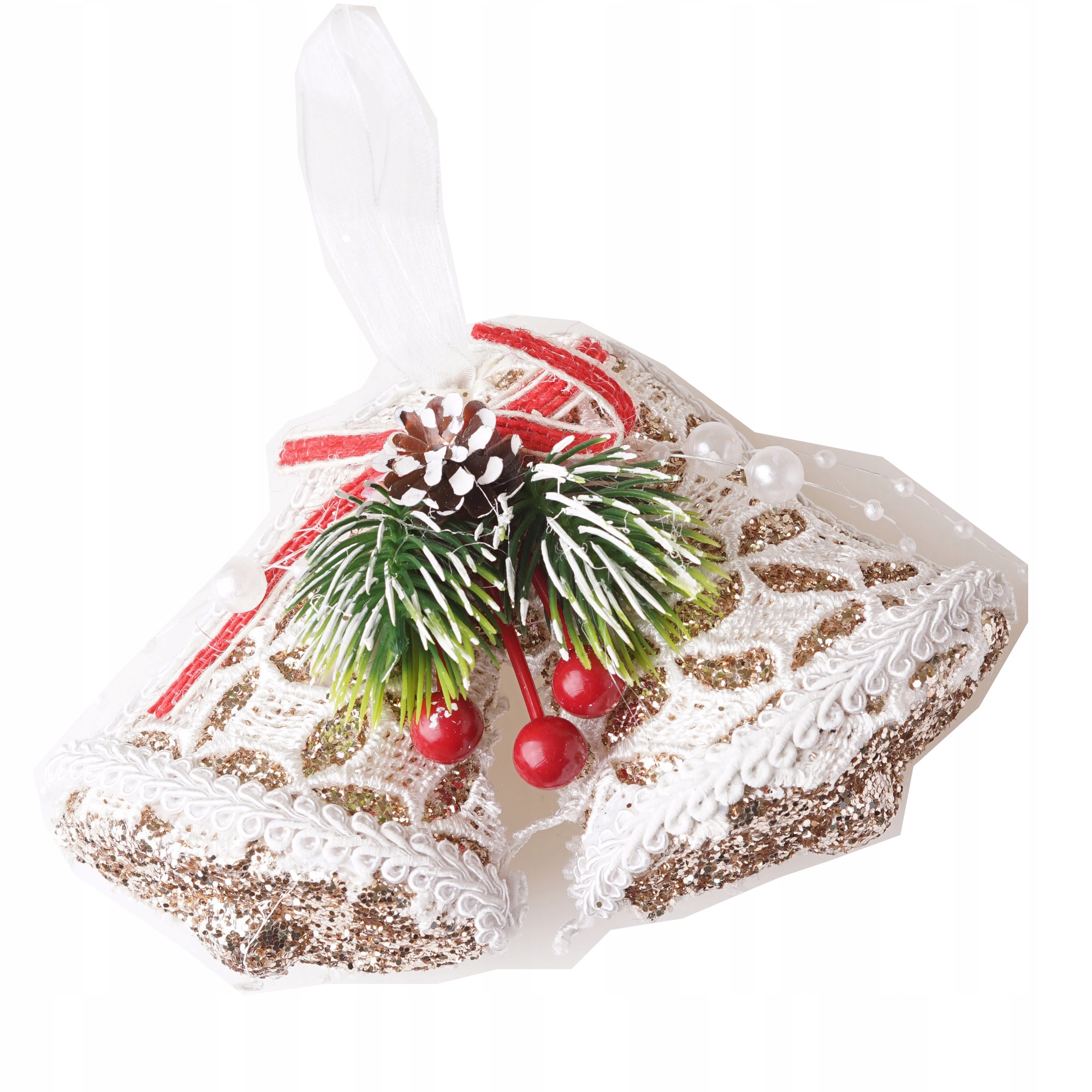 

Zawieszka koronka dzwoneczki 14cm gałązka świerku