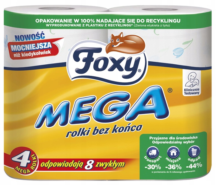 

Papier toaletowy 3-warstwowy Foxy 4 rolki