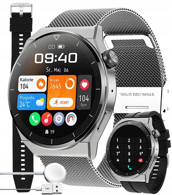 

Smartwatch Enter Rozmowy Puls Wodoodporny Menu Pl