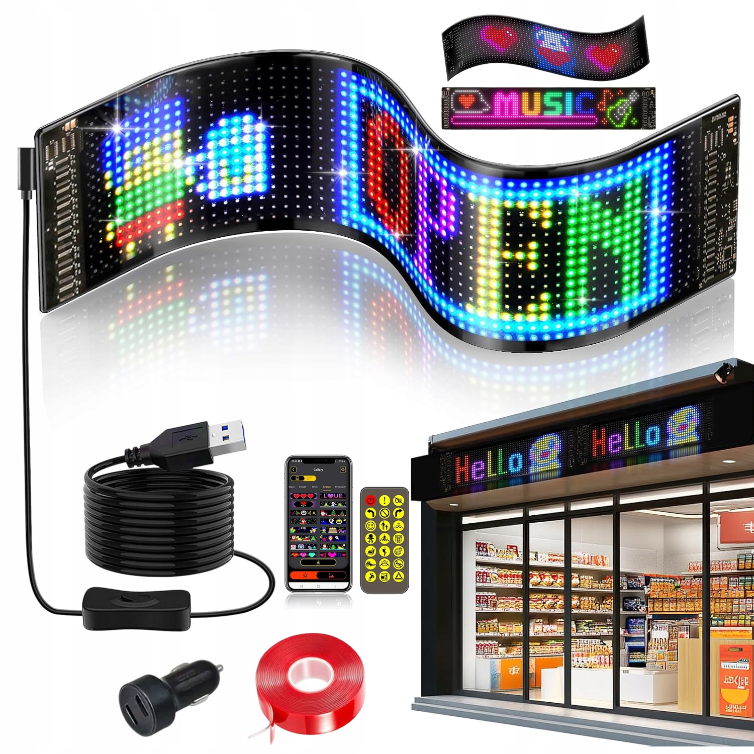 Programovatelná Tabule Na Sklo Nákladního Auta Led Panel Diy Aplikace