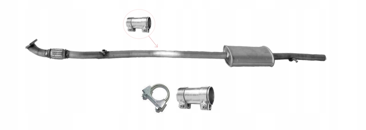 E17.346 - OPEL AGILA A 1.0 (2000-2008) СРЕДНИЙ ГЛУШИТЕЛЬ