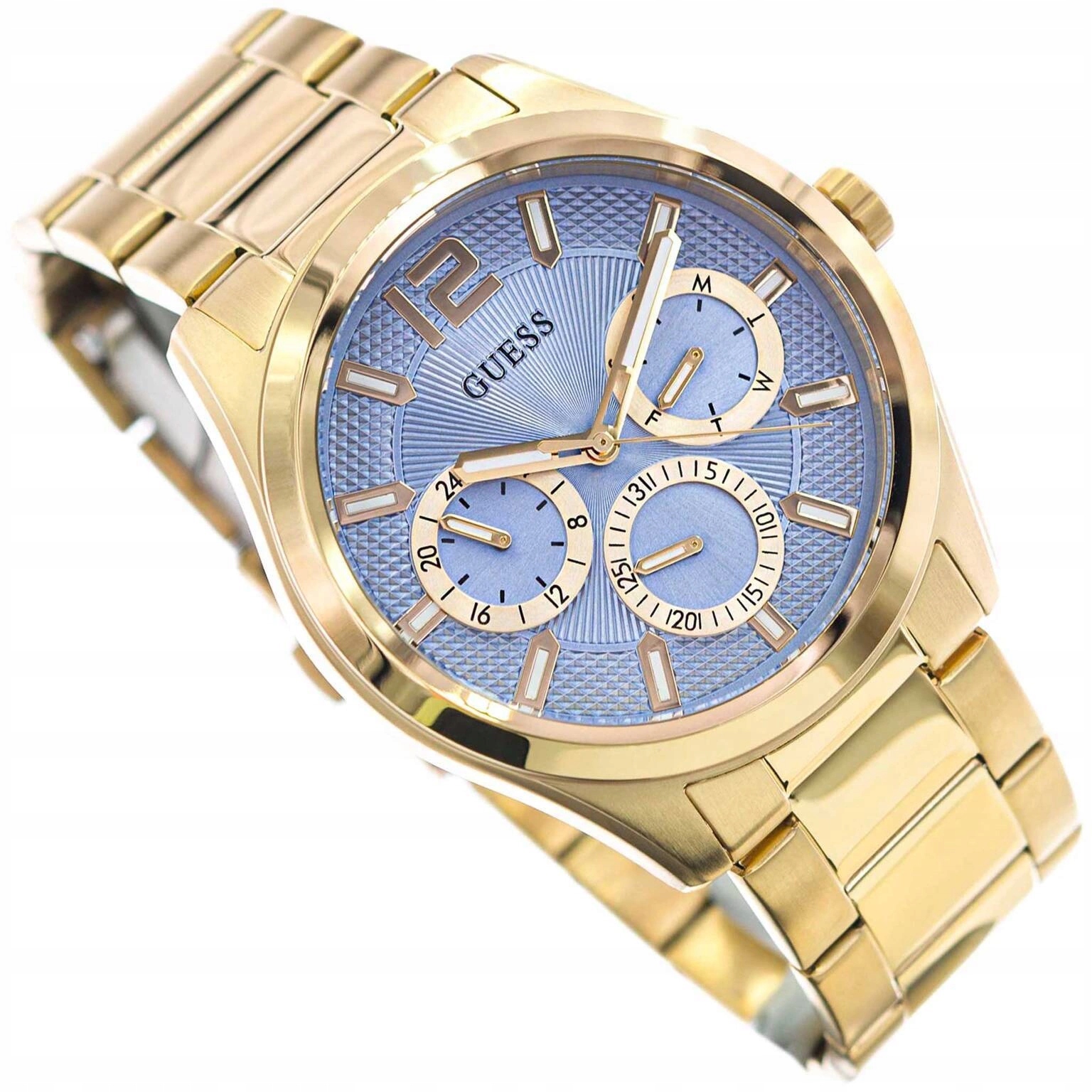 Pánské Hodinky Guess GW0707G2 Zlaté Analogové Na Náramku S Datumovkou