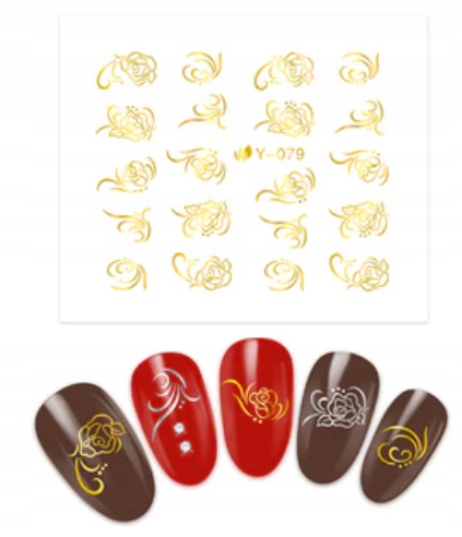 

Naklejki Wodne Na Paznokcie Złote Y-079 Metaliczne