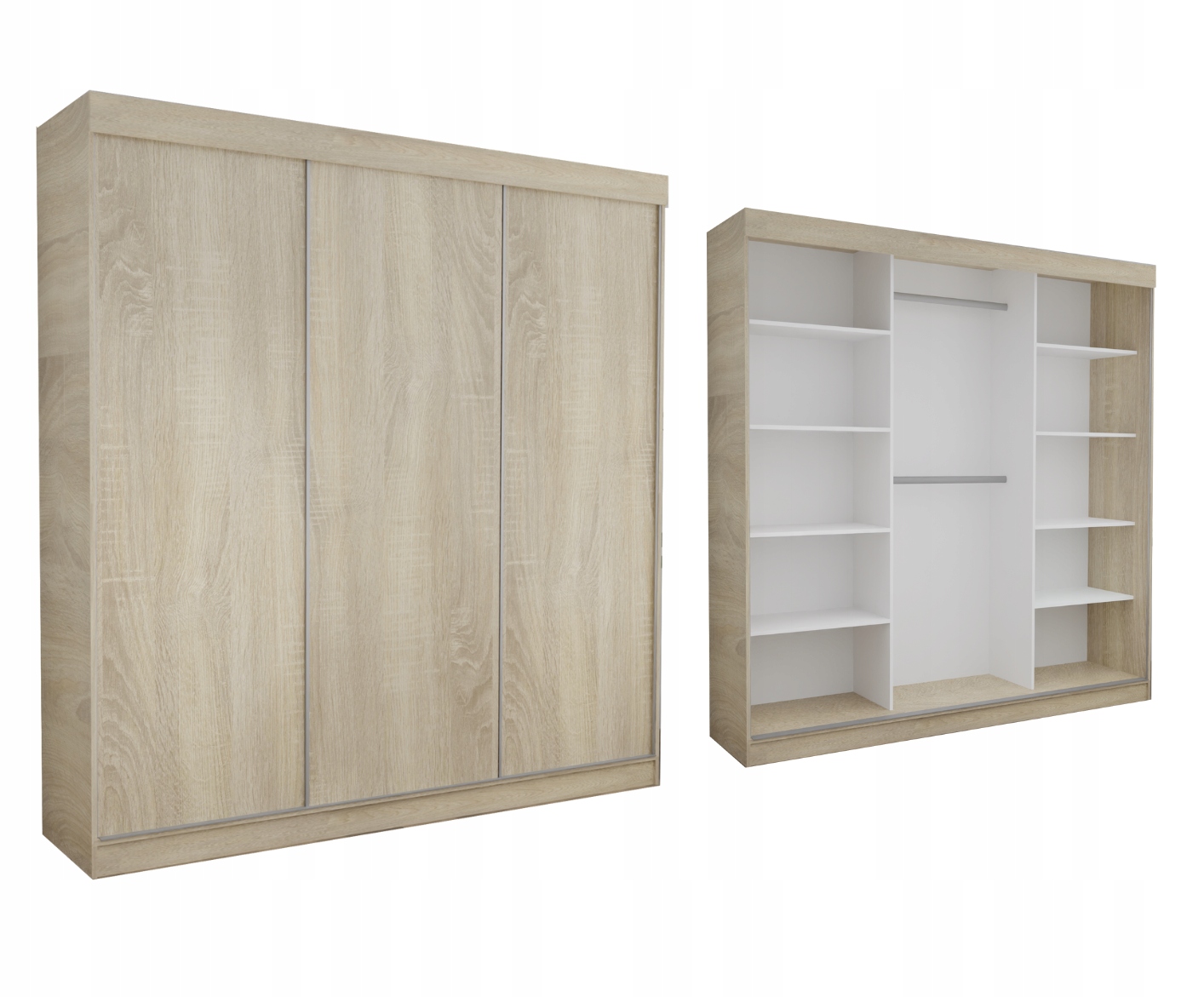 SZAFA PRZESUWNA 3D 150 CM - sonoma - NISKA LINIA