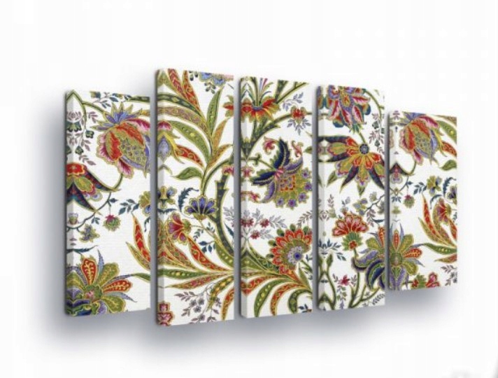 Obraz 150x100 modulárny polyp bez rámu kvetinový vzor vintage ornament
