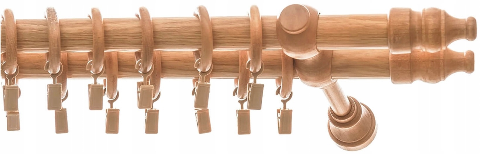 

Karnisz Drewniany podwójny 220cm