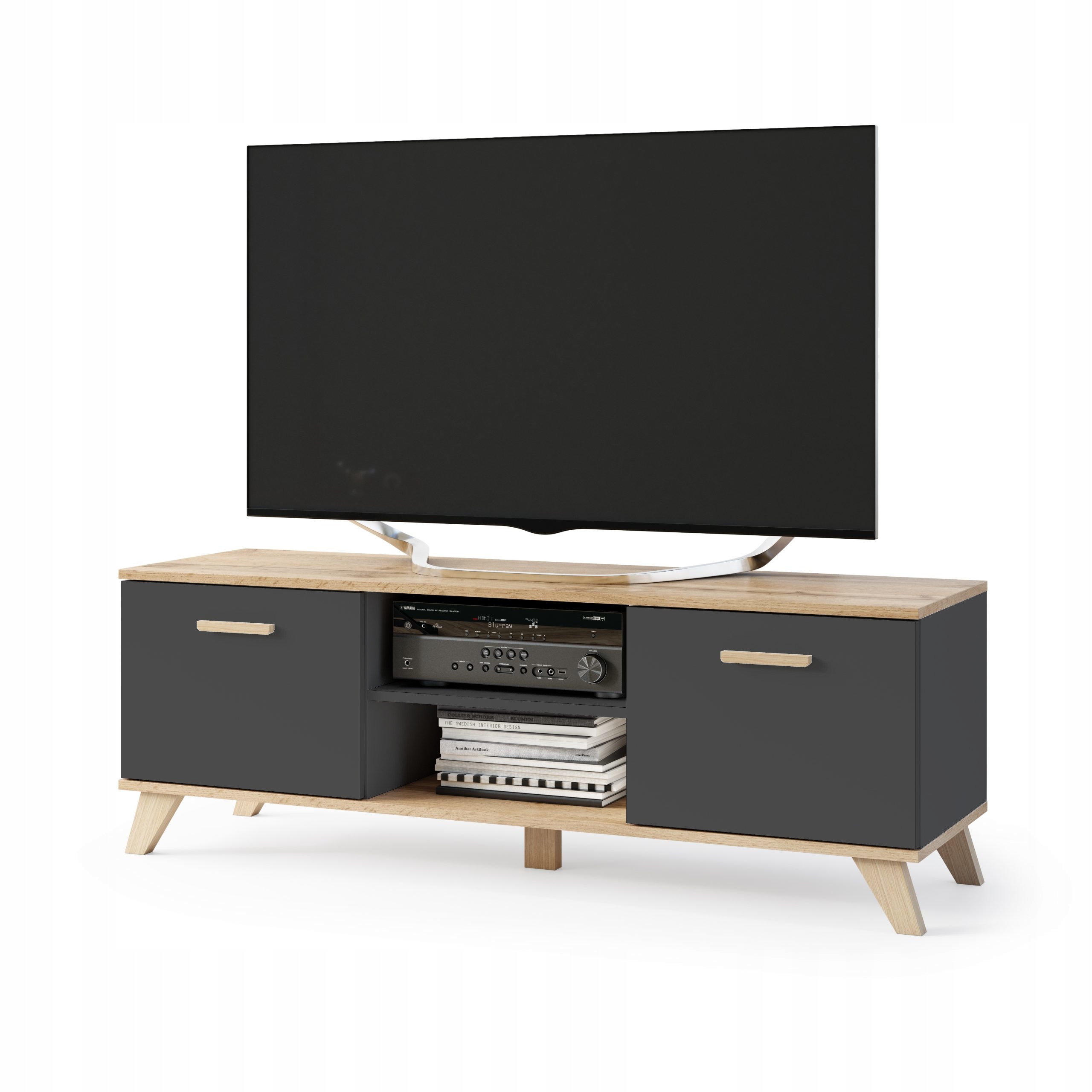 

Szafka Rtv Stojąca Na Nóżkach 150CM Antracyt/wotan