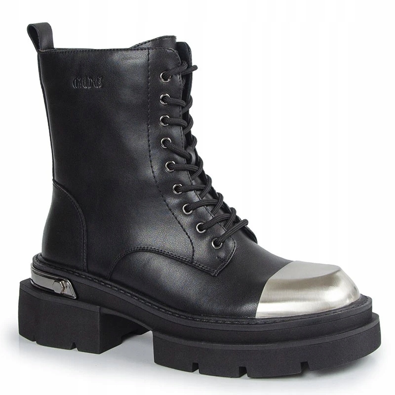 Goe OO2N4119 Kotníkové Boty Workery Kůže Lico Černé 37