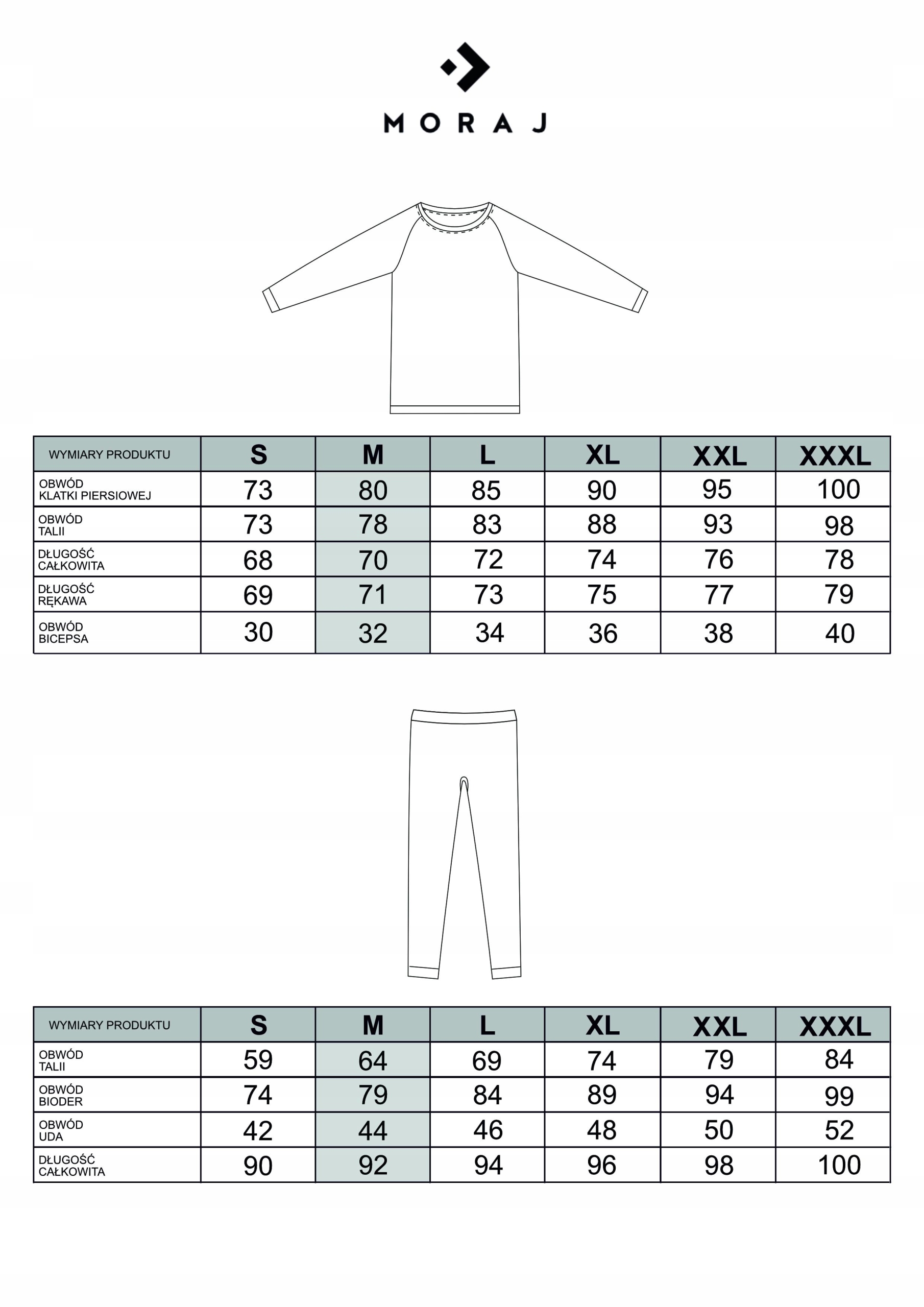 Bielizna Termoaktywna Męska Komplet Odzież Ciepły na Zimę Thermo MORAJ 3XL Kod producenta KMT7000-001